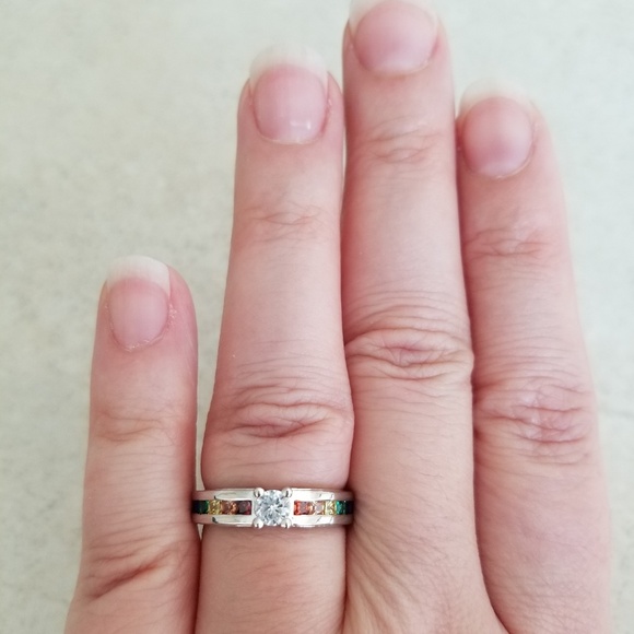 Bezel Set Rainbow Ring - Picture 8 of 9